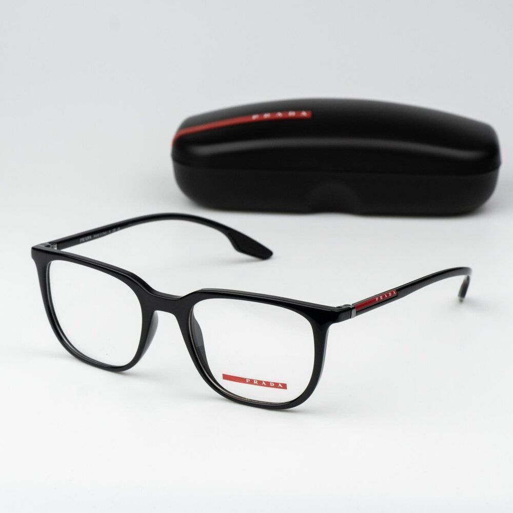 Prada Linea Rossa Men Eyeglasses Black Square Pilot Men PS01OV 1AB1O1 BRAND NEW